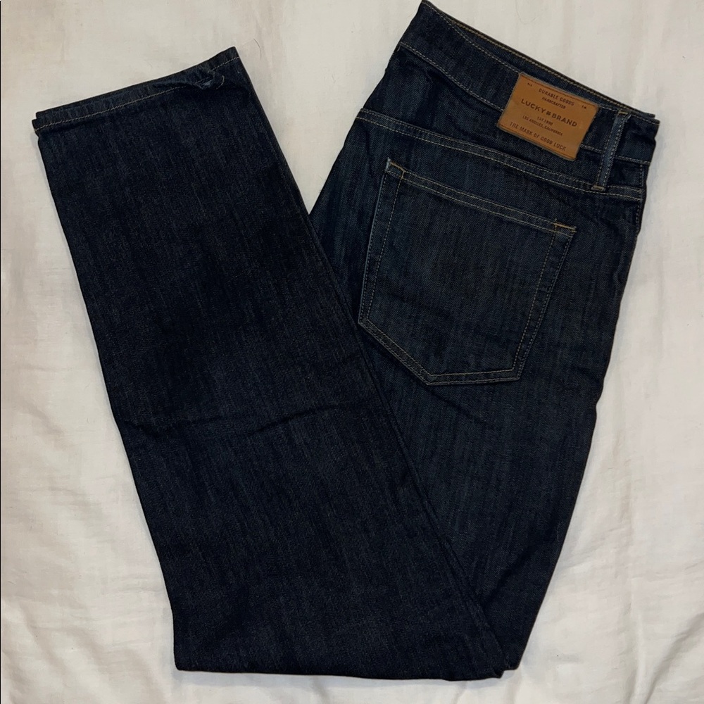 Lucky Brand Men's Dark Rinse 121 Slim Jeans.  Like new.  W38 L32